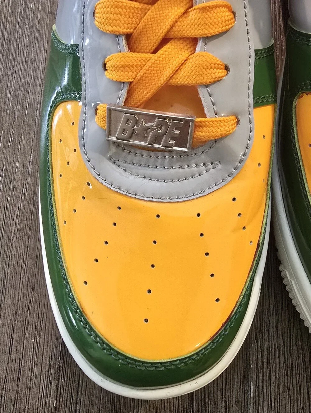 A Bathing Ape Color Block Athletic Sneakers With Box